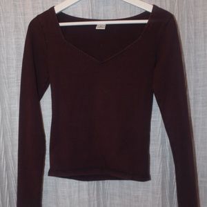 Empyre Long Sleeve Maroon Top